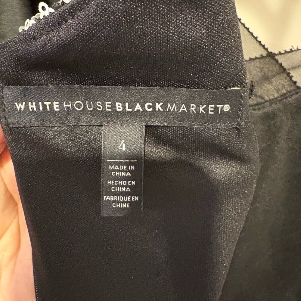White House Black Market Black and White Floral Mini Dress - Picture 4 of 4